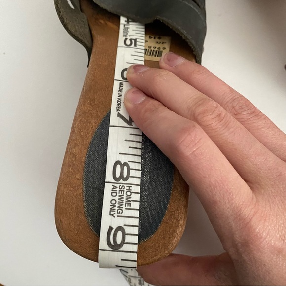 Vintage Leather Collection chunky mule grommet slide sandal heel 37 6 - Picture 11 of 15